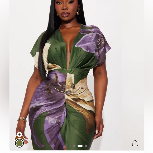 Fashion Nova Green and Purple Maxi Dress - Picture 2 of 3